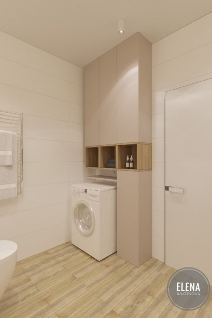 Дизайн интерьера светлой просторной ванной комнаты