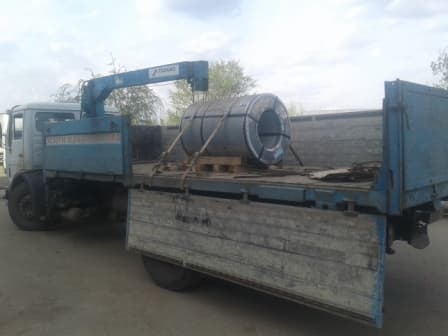 Перевозка металла в рулонах манипулятором в Харькове